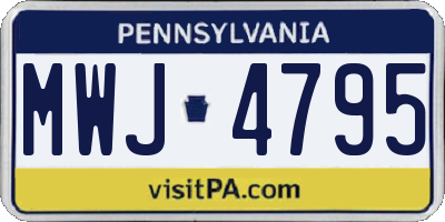 PA license plate MWJ4795