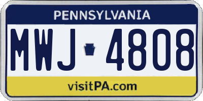 PA license plate MWJ4808