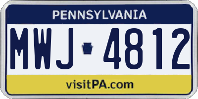 PA license plate MWJ4812