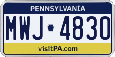 PA license plate MWJ4830