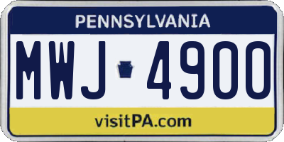 PA license plate MWJ4900
