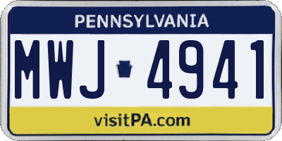 PA license plate MWJ4941