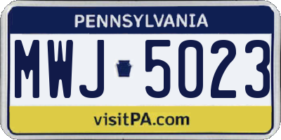 PA license plate MWJ5023