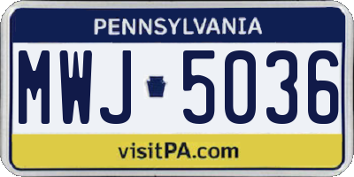 PA license plate MWJ5036