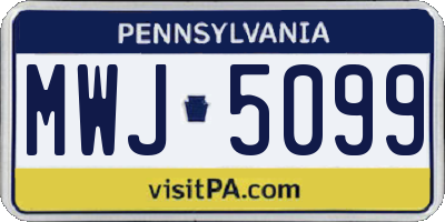 PA license plate MWJ5099