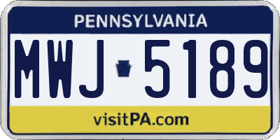 PA license plate MWJ5189