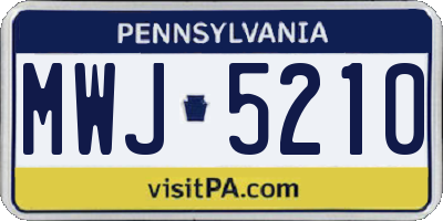 PA license plate MWJ5210