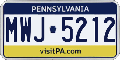 PA license plate MWJ5212