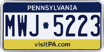 PA license plate MWJ5223
