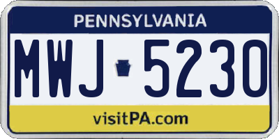 PA license plate MWJ5230