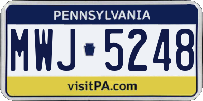 PA license plate MWJ5248