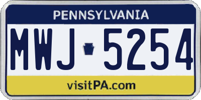 PA license plate MWJ5254