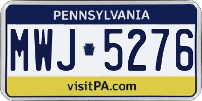 PA license plate MWJ5276