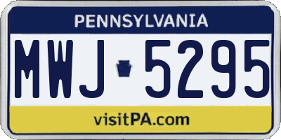 PA license plate MWJ5295