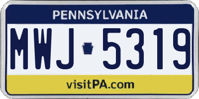PA license plate MWJ5319