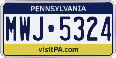 PA license plate MWJ5324