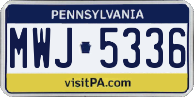 PA license plate MWJ5336