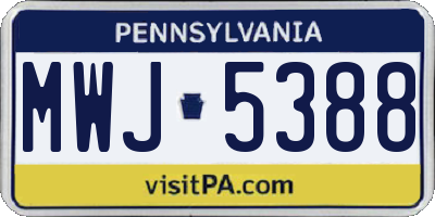 PA license plate MWJ5388
