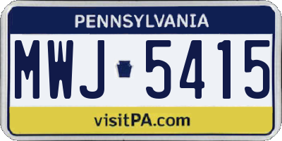 PA license plate MWJ5415