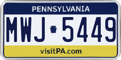 PA license plate MWJ5449