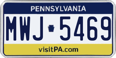 PA license plate MWJ5469