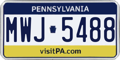 PA license plate MWJ5488