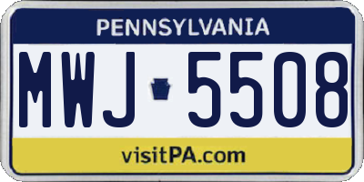 PA license plate MWJ5508