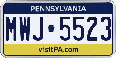 PA license plate MWJ5523