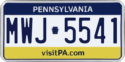 PA license plate MWJ5541
