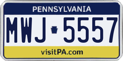PA license plate MWJ5557