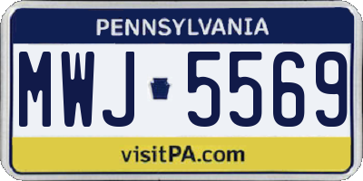 PA license plate MWJ5569