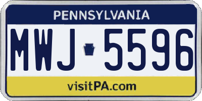 PA license plate MWJ5596
