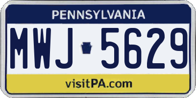 PA license plate MWJ5629
