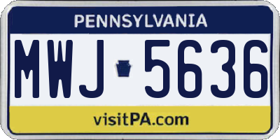 PA license plate MWJ5636