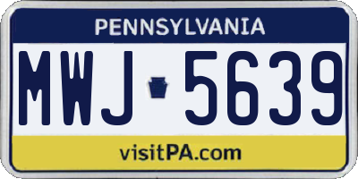 PA license plate MWJ5639