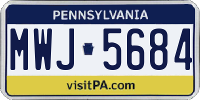 PA license plate MWJ5684