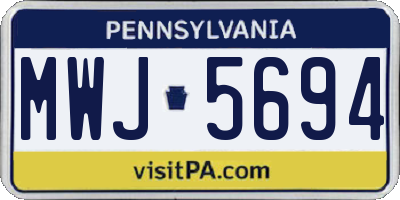 PA license plate MWJ5694