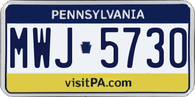 PA license plate MWJ5730