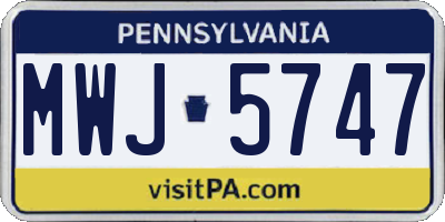 PA license plate MWJ5747