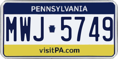 PA license plate MWJ5749