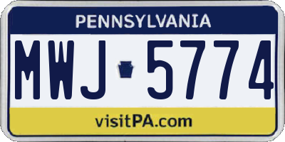 PA license plate MWJ5774