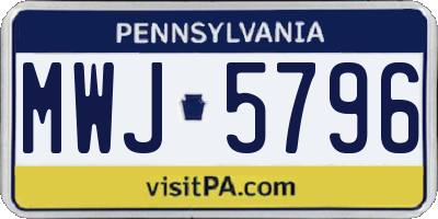 PA license plate MWJ5796