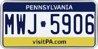 PA license plate MWJ5906
