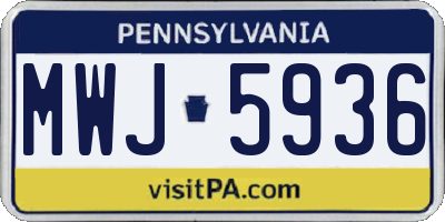 PA license plate MWJ5936