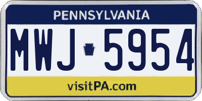 PA license plate MWJ5954