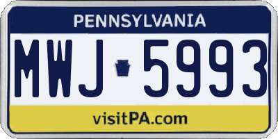 PA license plate MWJ5993
