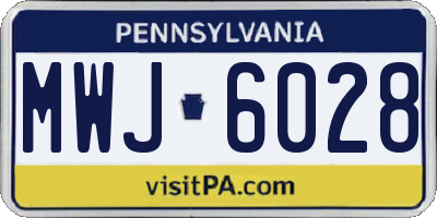 PA license plate MWJ6028