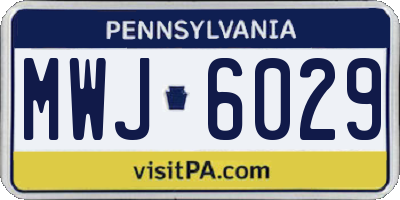 PA license plate MWJ6029