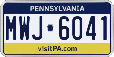 PA license plate MWJ6041