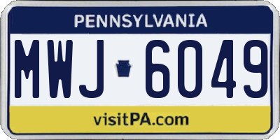 PA license plate MWJ6049